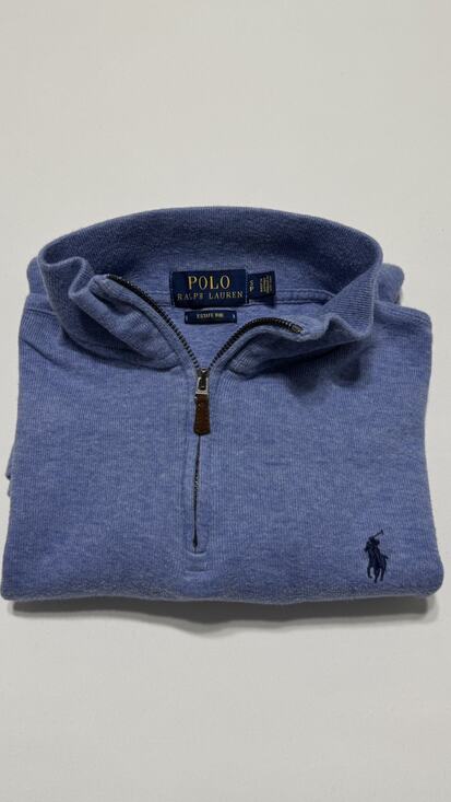 Polo Ralph Lauren Other - Polo Ralph Lauren Mens Small Blue 1/4 Zip Estate Rib Pullover Mock Neck Preppy